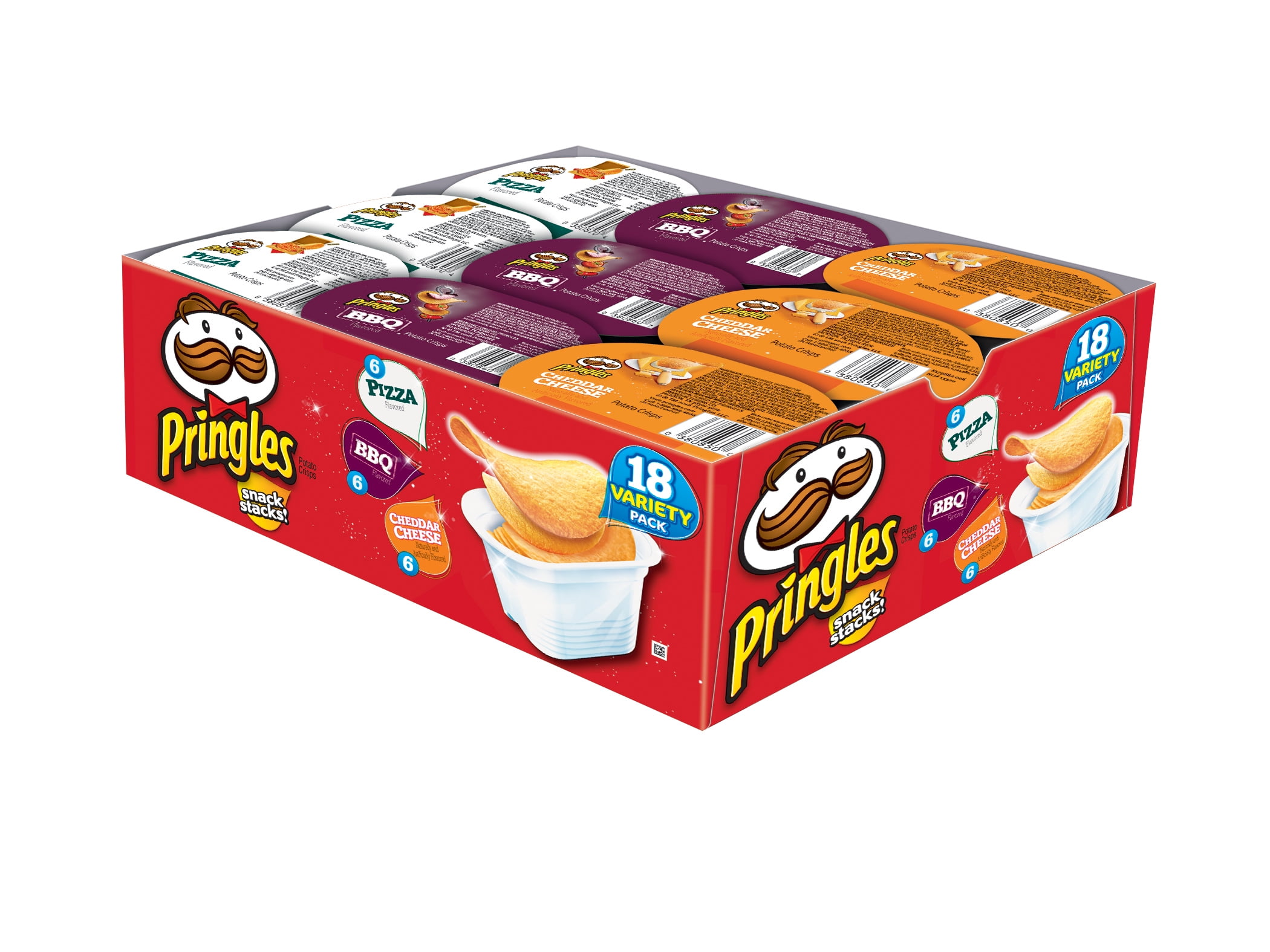 Pringles Snack Stacks 3-Flavor 2.5 oz 18ct Variety Pack (Chz, Bbq, Pza ...