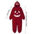 thumbnail image 7 of HNMKIU Pumpkin Hooded Onesie Pajamas, Loose Fit Halloween Homewear Soft Plush Unisex Cosplay For Night Party Red,XL, 7 of 7