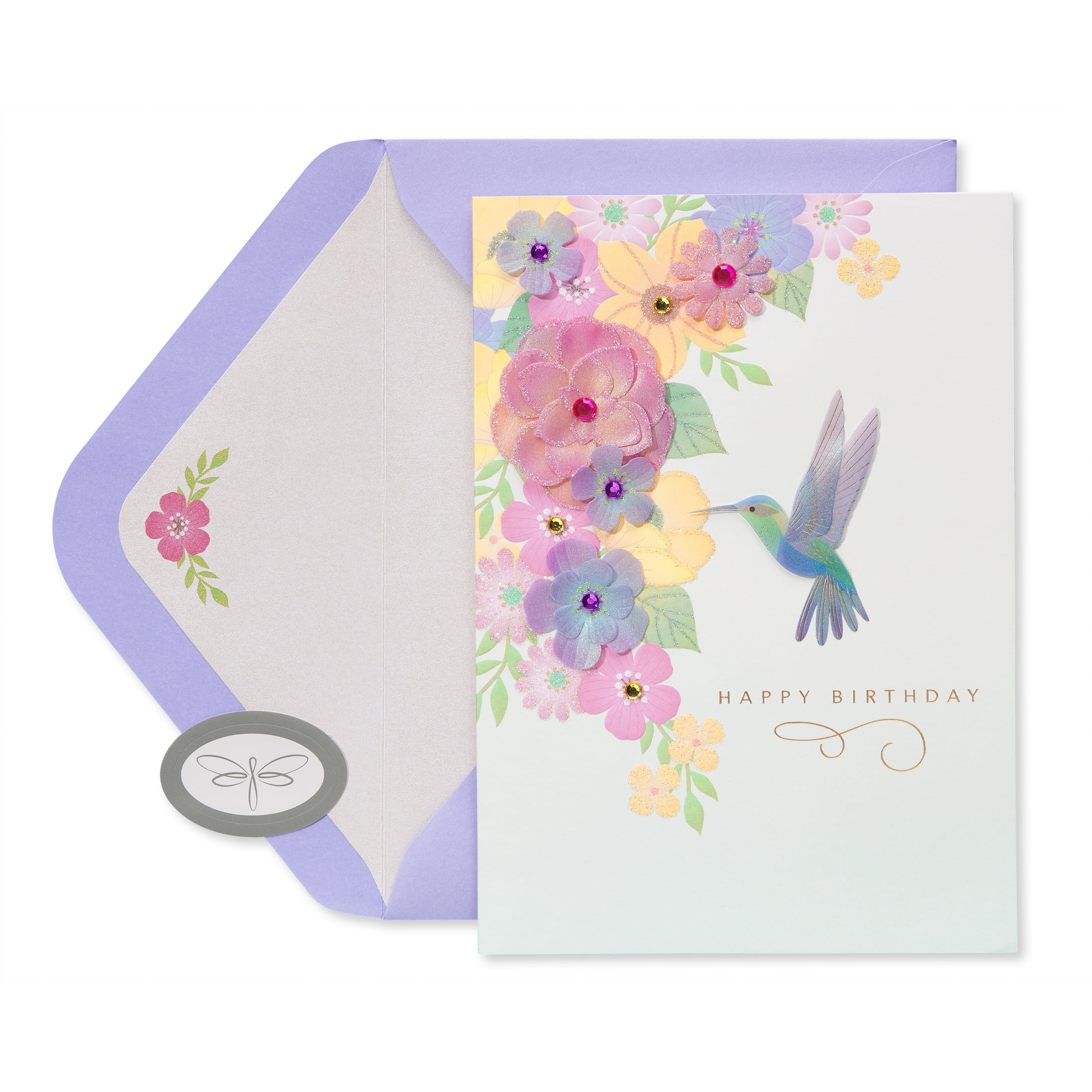 Papersong Premium Birthday Card (Hummingbird)