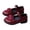Wine, variant on Otqutp Mary Jane Shoes for Girls Bow School Dress Flats Non-Slip School Shoes Toddler Princess Leather Shoes for Kids
