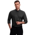 thumbnail image 2 of DARING DIVA Men's Point Collar Long Sleeve Button Down Formal Shirts M Black, 2 of 7