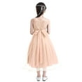 thumbnail image 2 of iiniim Girls Glitter Sequined Lace Tea Length Wedding Bridesmaid Party Flower Dress 2-12 Pearl Pink 4, 2 of 7