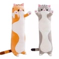 thumbnail image 1 of Cojín de peluche con forma de gatito, 60 cm, diseño Kawaii Cat Embrace, 1 of 1