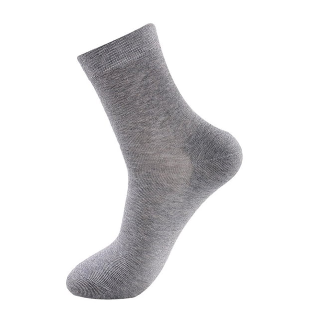 Aocisk Men's Crew Socks with Heel Cushion 1 Pack Polyester Blend Ankle Support Socks for Dry Heels Grey One Size