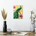 thumbnail image 2 of Elephant Stock Peacock Wall Art - Vertical Canvas Wall Art - Living Room Wall Decor - Animal Canvas - Yellow And Blue Decor By Adriana Cristea - 8" x 12", 2 of 8