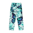 thumbnail image 5 of Balery Men'S Blue Floral With Butterflies Pants,Sleepwear Pants,Pajama Pants,Pj Bottoms Drawstring And Pockets-Small, 5 of 9