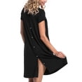 thumbnail image 4 of MoMarDer Pregnant Womens Short Sleeve Pajamas Gown Hospital Lab Delivery Maternity Nursing Nightdress Sleepwear, 4 of 4