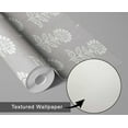 thumbnail image 6 of S4Sassy Peel & Stick Vinyl Wallpaper, Ethnic Bloom Print Wall Paper Contact Paper Waterproof - Gray, 25"x240", Removable Asian Style Textured Covering for in Bedrooms & Living, 6 of 9