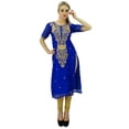 thumbnail image 3 of Bimba Women's Designer Embroidered Kurta Kurti Indian Long Tunic Blouse, 3 of 8