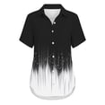 thumbnail image 6 of Xdegoge Floral Print Blouses for Women V Neck Short Sleeve Button Up Shirts Cotton Linen Lightweight Tops Casual Summer Daily Wear Relaxed Fit Flowy Tunic Blouse, 6 of 6