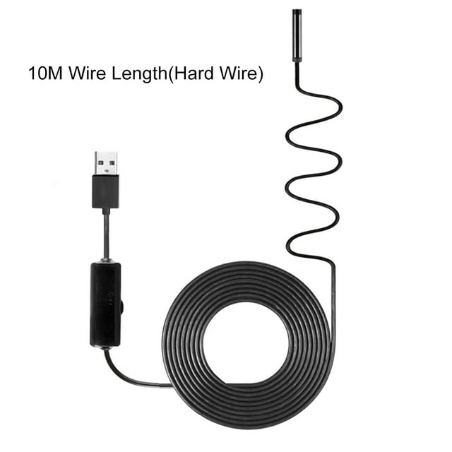 TFixol Industrial Endoscope Borescope Inspection Camera Built-in 8pcs LEDs 8mm Lens IP67 Waterproof USB Endoscope(10m Hard Wire)