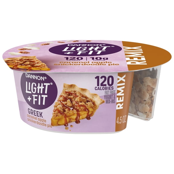 Dannon Light Fit REMIX Caramel Apple Pie Flavored Fat Free Greek Yogurt Cups with Mix-Ins, 4.5 oz