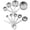 Siliver-Set of 10, variant on Copper Measuring Cups And Spoons Set 14 Stainless Steel Metal 6 Measure Cup 7 Spoon With 1 Leveler For Kitchen & Baking