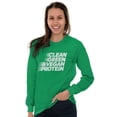 thumbnail image 3 of Clean Green Vegan Protein Healthy Long Sleeve TShirt Men Women Brisco Brands 3X, 3 of 6