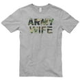 thumbnail image 2 of Big Size Army Wife Camo Graphic Design Short Sleeve Cotton Jersey T-Shirt - Heather Grey 2XL, 2 of 3
