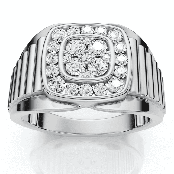 Pompeii 1/2Ct Men's Everett Diamond Wedding Ring 10k Gold Anniversary Band Lab Grown