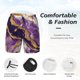 thumbnail image 3 of Balery Purple Gold Marble Swirls Bañador para hombre, shorts de playa de secado rápido con entrepierna y forro de compresión-3X-Large, 3 of 6