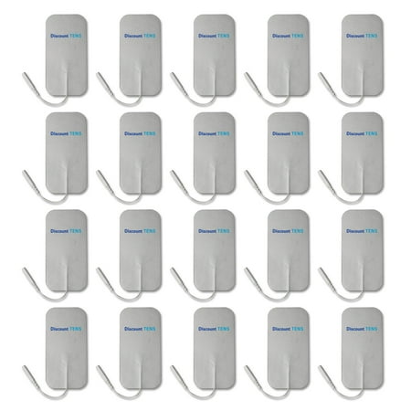 TENS Electrodes - Value Wired 2x4 Replacement Pads for TENS Units - 20 TENS Unit Electrodes - 2"x4" Wired TENS Unit Pads- Discount TENS Brand