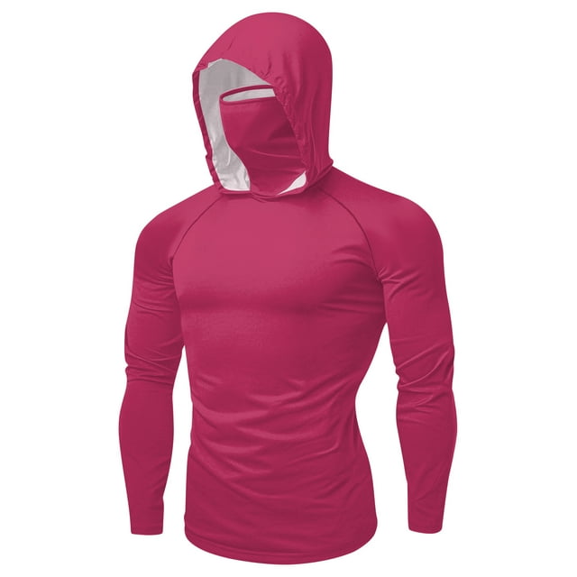 Unisex Long Sleeve Sun Protection Hooded Top with Face Mask – UPF Ice Silk Fabric for Outdoor Activities