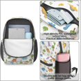thumbnail image 4 of Dinosaur and Trees White Pattern 17" Waterproof Oxford School Backpacks for Teens, S-Shape Padded Straps, for School, Travel, Hiking, Camping, 4 of 5