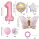 thumbnail image 2 of Set de globos de aluminio con forma de mariposa y rosquilla rosa, 10 unidades+1 número, 2 of 2