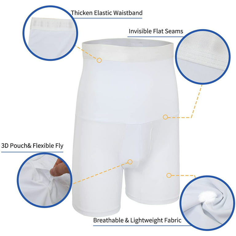 Mens Tummy Control Shapewear High Waist Slimming Abdomen Compression Shorts  Boxer Briefs Body Shaper Underwear