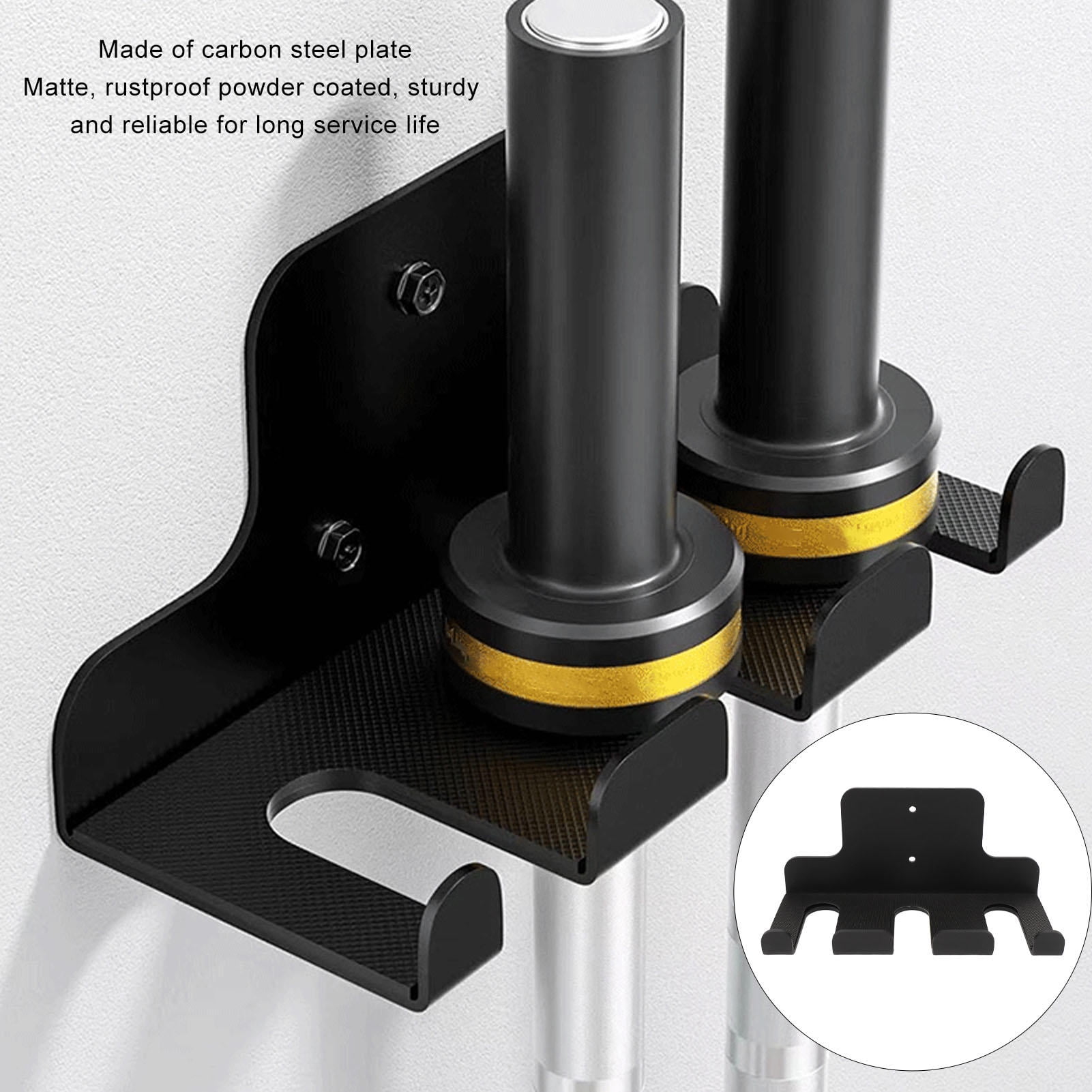 BIMZUC Heavy‑Duty Wall‑Mounted Barbell & Dumbbell Rack – Carbon Steel, Scratch‑Resistant, 32 mm Pegs, Space‑Saving Fitness Storage