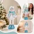 thumbnail image 6 of Blue snowman Standing Figure, Telescoping Christmas Doll Decor, Vintage Plaid Fabric Stretchable Figures, for Xmas Tree Home Party Festive Decor Christmas New Year Gift, Holiday Display Collection, 6 of 7