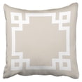 thumbnail image 1 of RYLABLUE Linen Beige And White Greek Key Border Pillowcase Cushion Cover 20x20 inch, 1 of 1