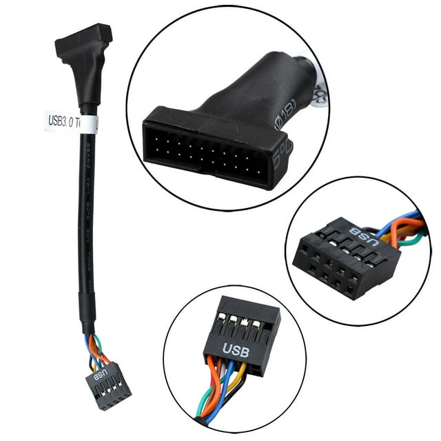 WIFKLSIIPG 12cm 19Pin USB3.0 Male to 9Pin USB2.0 Female Motherboard Cable Adapter Converter