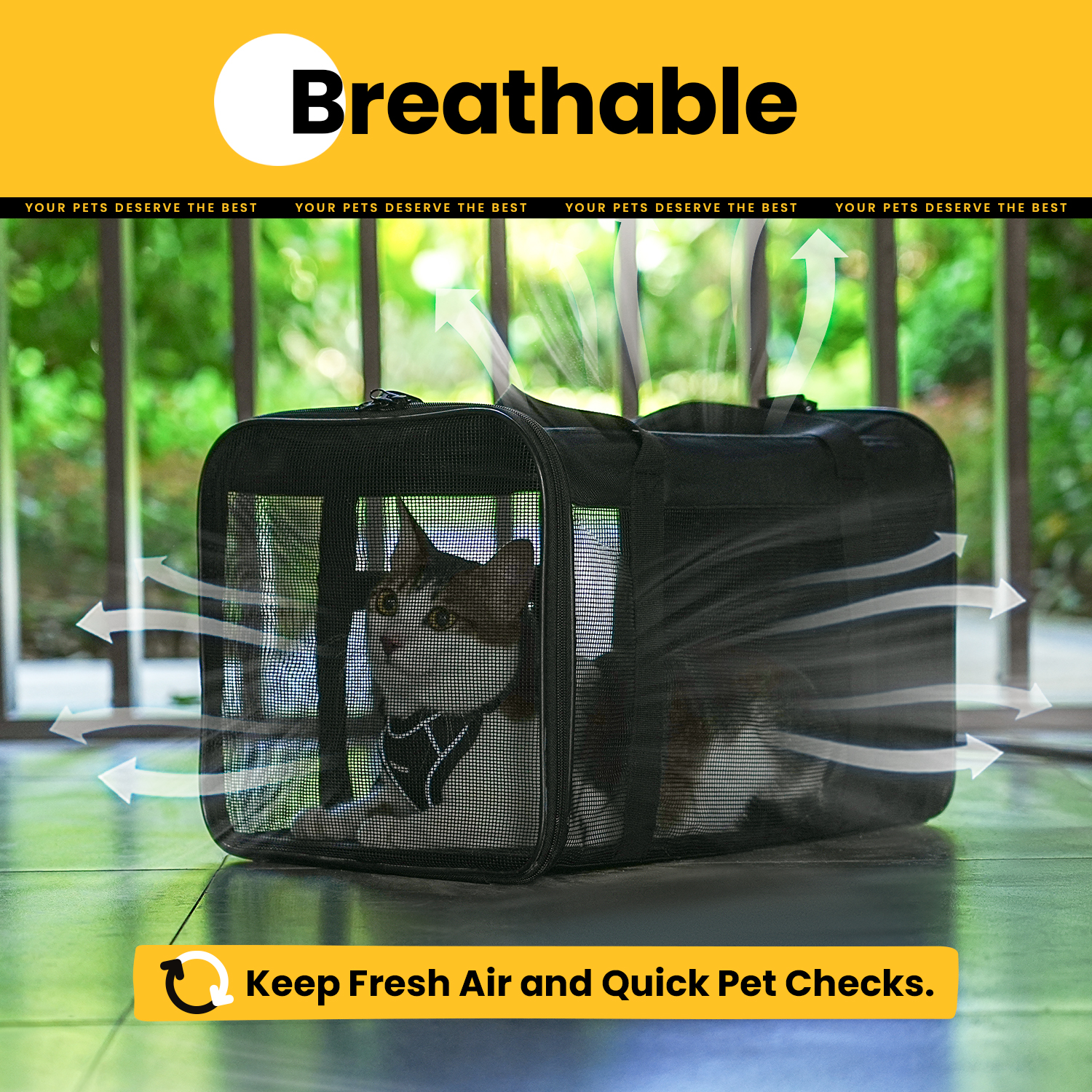 Conlun Soft-Sided Cat Carrier, Airline Approved, Black photo 7