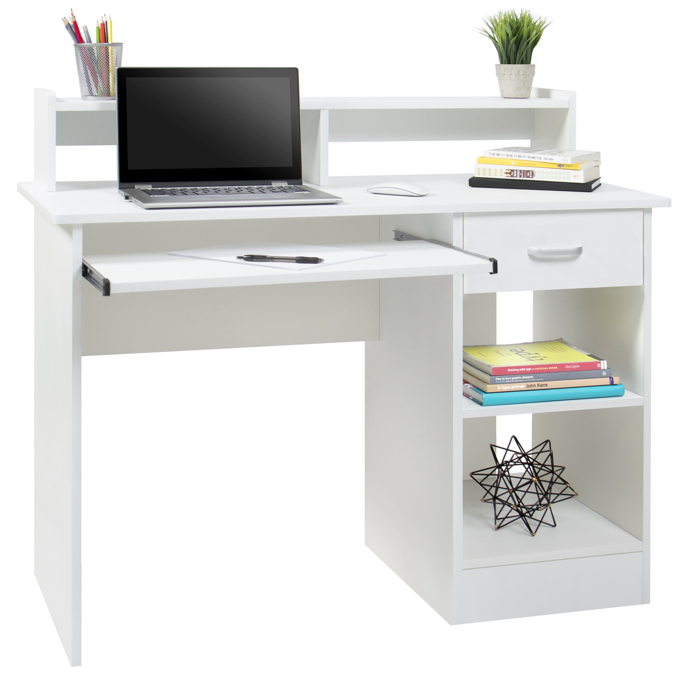 Best Choice Products Commercial Home Computer Laptop Work Station Best Choice Products Commercial Home Computer Laptop Work Station Desk Table W Removable Shelf Divider Open Back For College Office White