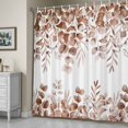 thumbnail image 5 of Brown Eucalyptus Leaves Shower Curtain, Watercolor Spring Summer Botanical Waterproof Shower Curtain Set with 12 Hooks Lightweight Bath Curtains Fabric Bathroom Decor 72x78 Inches, 5 of 9