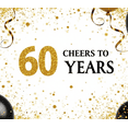 thumbnail image 4 of LUUFILx 60th Anniversary Celebration Banner Cheers to Years Backdrop Glitter Party Decoration for Milestone Birthday Wedding Event Photography Props Background, 4 of 8