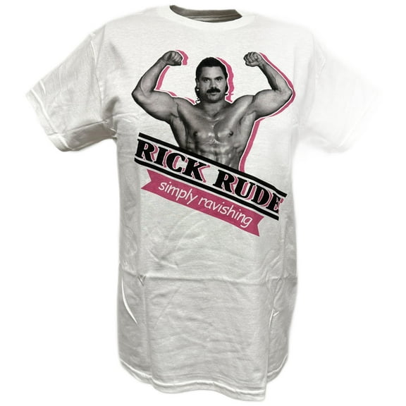 Simply Ravishing Rick Rude WWE Mens White T-shirt L