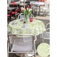 thumbnail image 5 of Outdoor Tablecloth with Umbrella Hole for Patio/Picnic/Party/Camping, Spring Lime Green Cobweb Waterproof Table Cloth Round Cover Washable, Abstract Minimalist Lines (Dia 60"), 5 of 9
