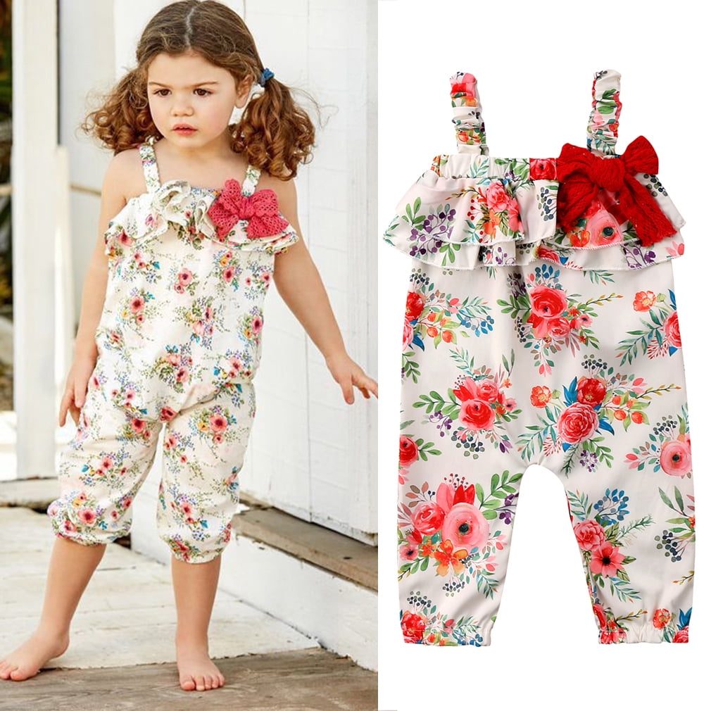 GIRLS SUMMER PLAYSUIT Romper Jumpsuit Summer Outfit Bodysuit Lightweight
