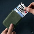 thumbnail image 3 of Cartera Wallet Alcantara Gamuza Suave Para Iphone Magsafe Gris Verde., 3 of 4