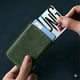 thumbnail image 3 of Cartera Wallet Alcantara Gamuza Suave Para Iphone Magsafe Gris Verde., 3 of 4