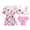 czb# Pink249, variant on Huowey Baby Toddler Swimwear 3 Piece Cute Cartoon Print Drawstring Bikini Set Round Neck Fashionable High Waist Brief Separates Short Sleeve Cover Up Cardigan Beachwear Summer Swimsuit,Pink,5-6 Years