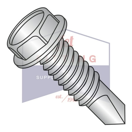 

10-24 x 1 Self-Drilling Screws | Machine Screw Thread | Unslotted Hex Washers Head | 18-8 Stainless Steel (Quantity: 1000)