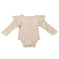 thumbnail image 1 of Twin Baby Girl Clothes Long Sleeve Ruffled Romper, 1 of 4