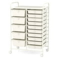 thumbnail image 3 of Costway 15 Drawer Rolling Storage Cart Tools Scrapbook Paper Office School Organizer White, 3 of 10