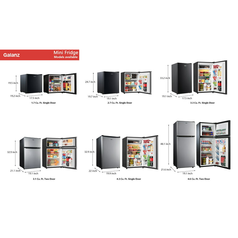 Single Door Mini Fridge Food Cooler Compact Refrigerator Stainless 4.3 Cu  ft New