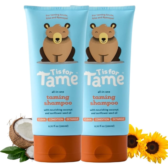 Champú para bebés T is for Tame, 2 unidades de 200 ml, de origen vegetal, sin lágrimas
