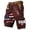Z09Wine, variant on 250th Anniversary USA Cargo Shorts Distressed 1776-Design Patriotic American Flag Print Brown L