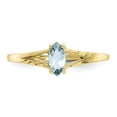 thumbnail image 2 of Auriga 10k Yellow Gold Polished Marquise-cut Genuine Aquamarine Birthstone Ring for Women Size- 7, 2 of 6
