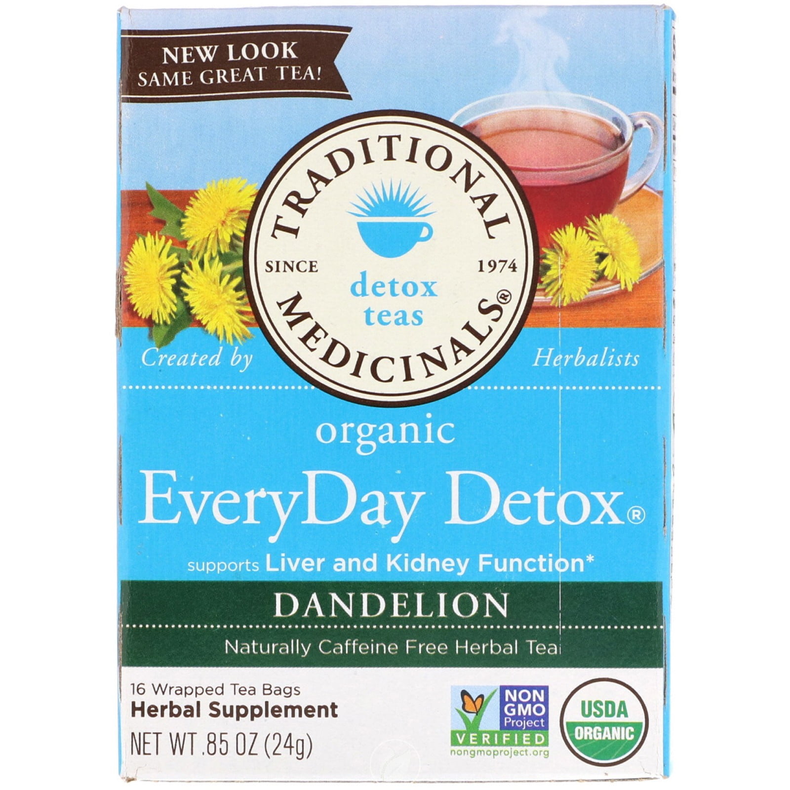 Traditional Medicinals Teas Everyday Detox Dandelion 16 Bag Walmart