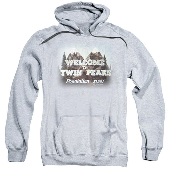 Trevco Sportswear SHO574-AFTH-2 Twin Peaks Welcome To Adult Pullover Hoodie, Athletic Heather - Medium
