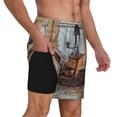 thumbnail image 3 of Picia Oil Lamp Coffee Beans pattern Mens Swim Trunks with Compression Liner Stretch Beach Shorts Quick Dry with Zipper Pockets No-Chafing Board Shorts-3X-Large, 3 of 9